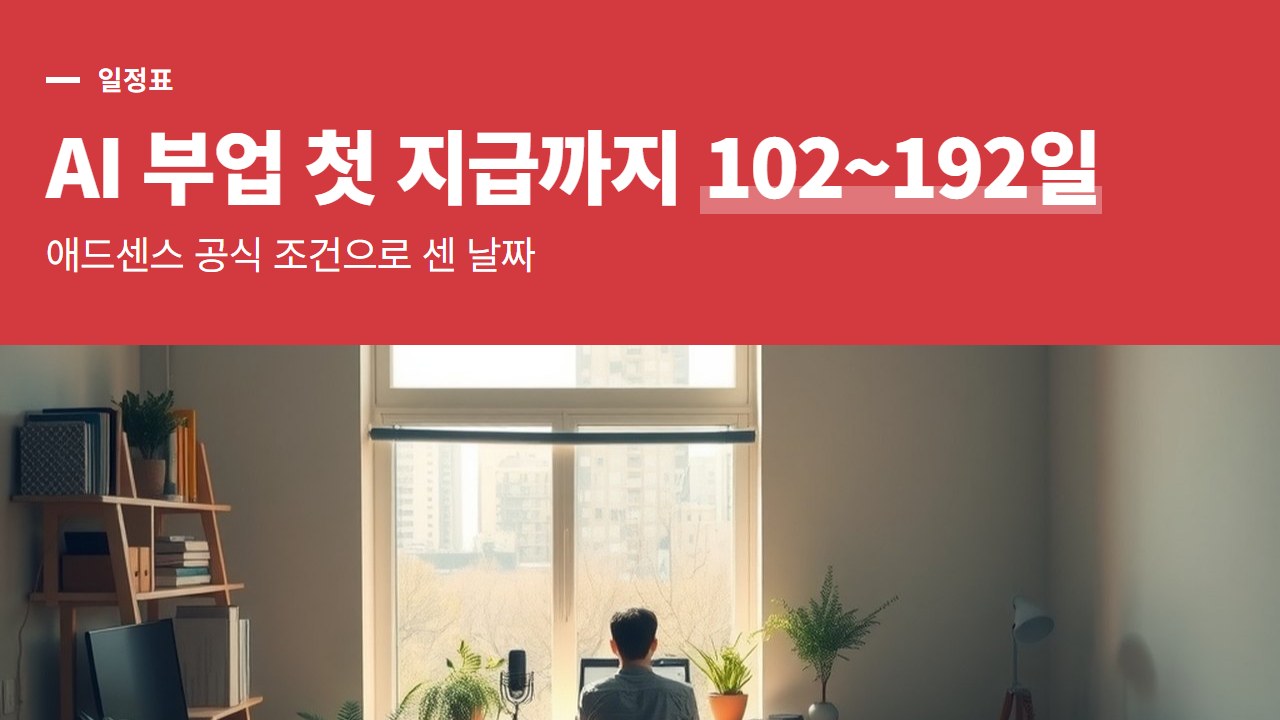 ai 자동화 부업, 첫 지급일을 애드센스와 유튜브 공식 조건으로 달력에 세어 본 일정표