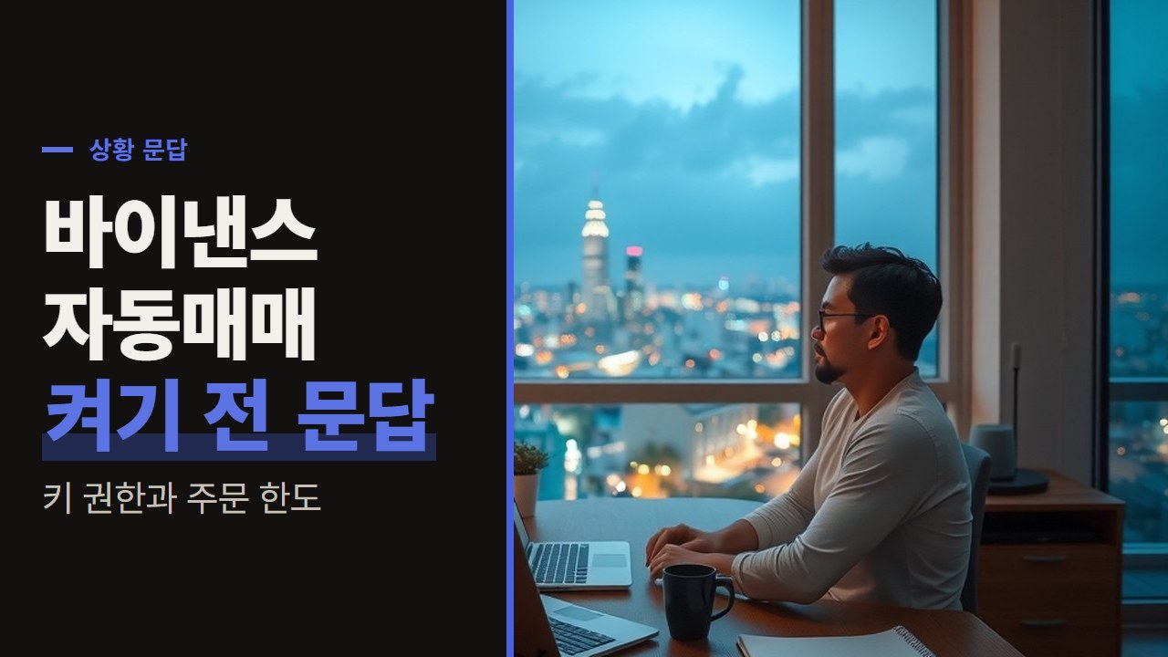 바이낸스 자동매매 프로그램 켜기 전, API 키 권한과 주문 한도를 공식 문서로 짚은 문답