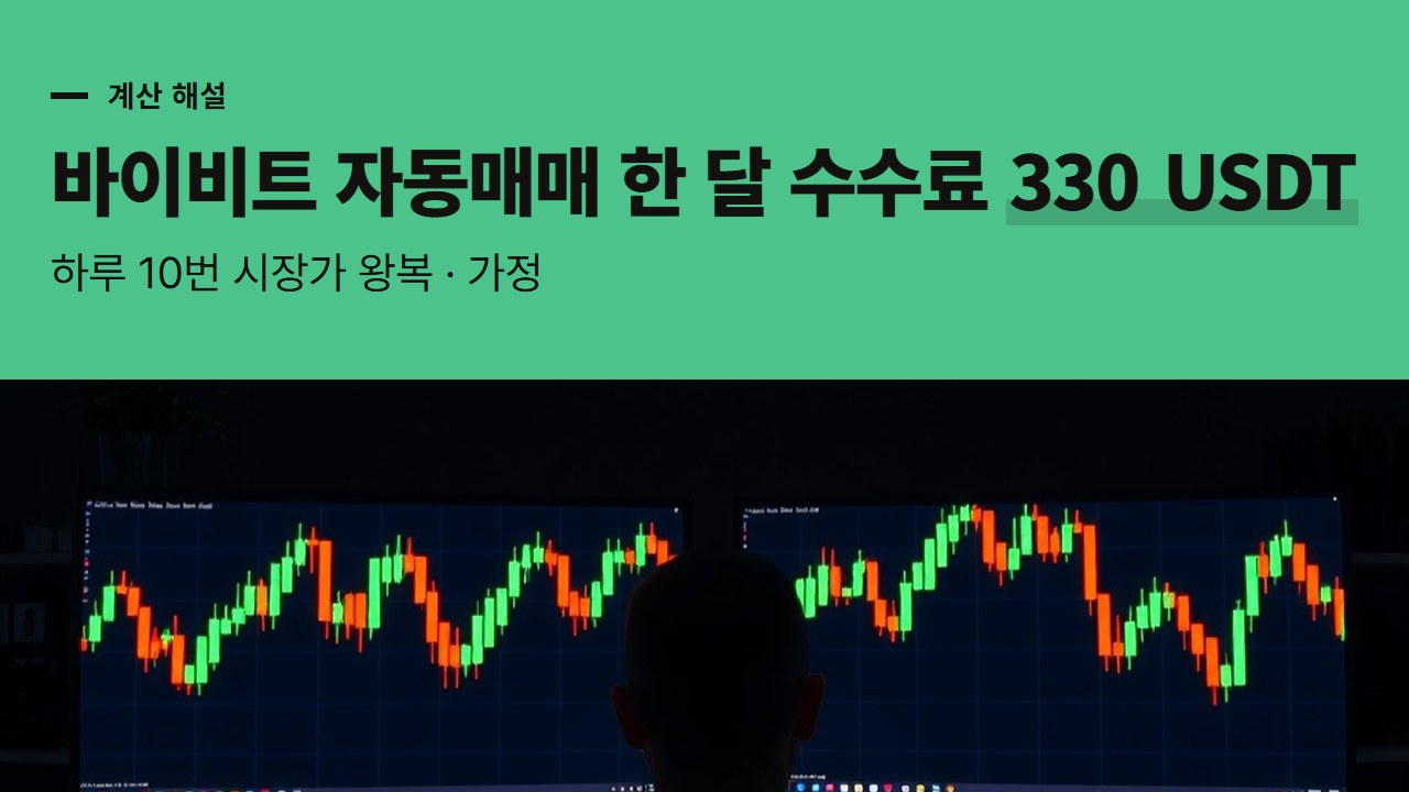 바이비트 자동매매 프로그램 만들기 전에 시장가 왕복과 펀딩비로 한 달 수수료를 계산해 봤습니다