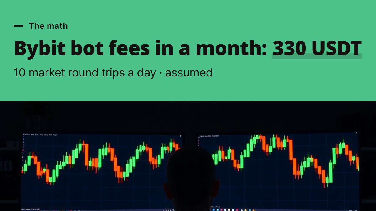 Bybit trading bot fees, working out a month of market round trips and funding before you build one