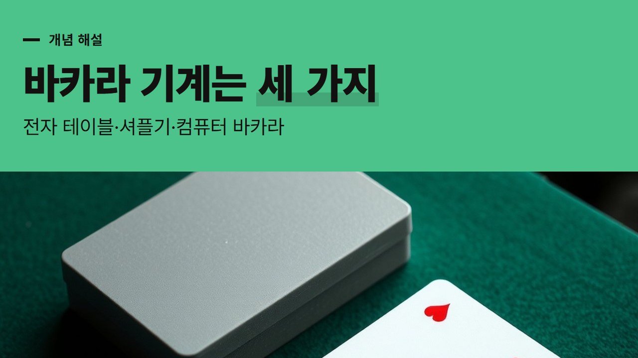 바카라 기계, 전자 테이블·자동 셔플기·컴퓨터 바카라는 서로 다른 물건입니다