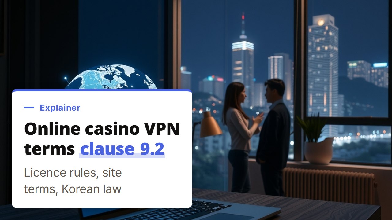 Online casino VPN: how licence standard 3.02 and terms clause 9.2 treat a masked location, and where Korean law stands
