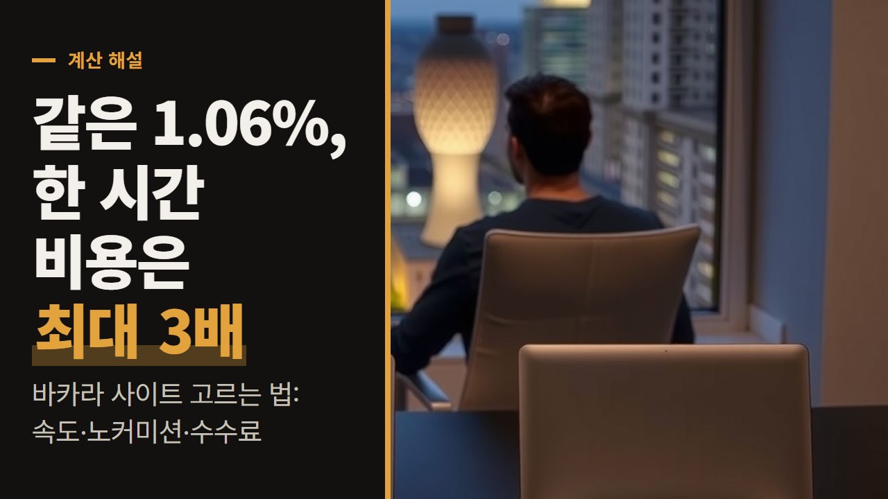 바카라 사이트 고르는 법, 판 속도·노커미션·입출금 수수료를 한 시간 비용으로 계산하기