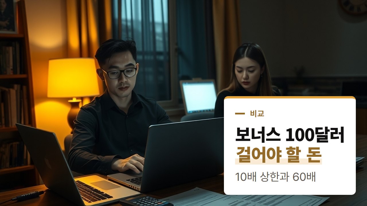 바카라 사이트 보너스, 영국 10배 상한과 60배 조건을 같은 100달러로 나란히 놓으면