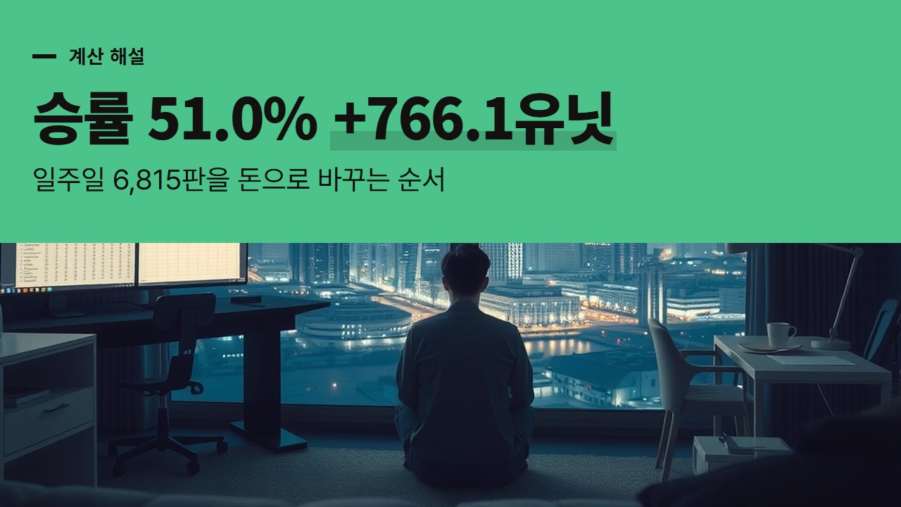 바카라 승률 51.0%와 +766.1유닛, 일주일 6,815판을 돈으로 바꾸는 계산 순서