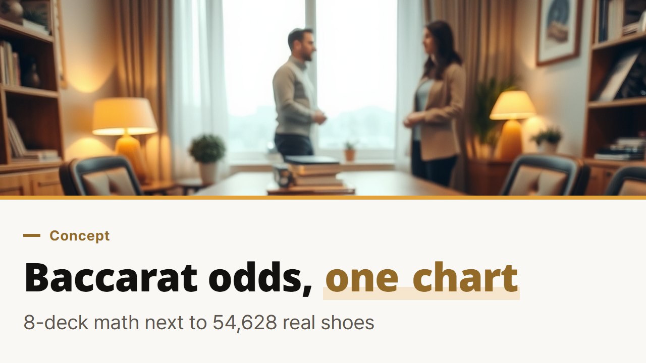 Baccarat odds chart, the full-shoe calculation and real collected shoes side by side in one table