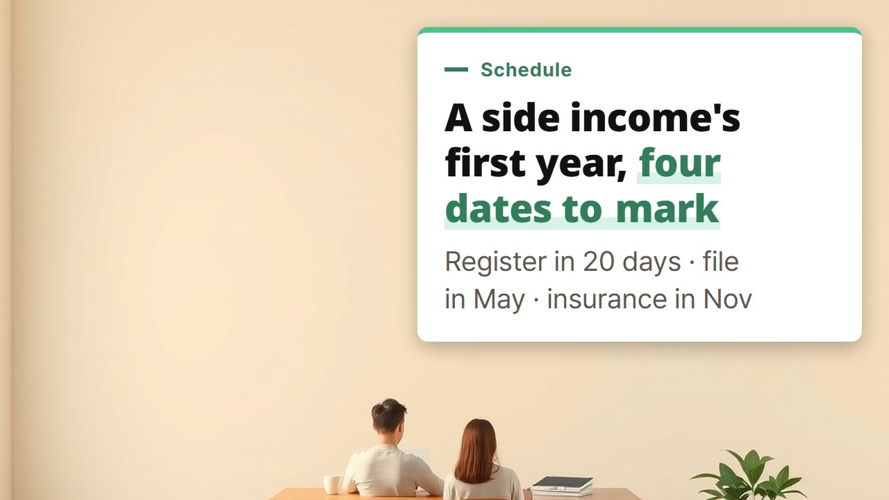 Side hustle 2026 in Korea, the first year's filing and checking dates in calendar order