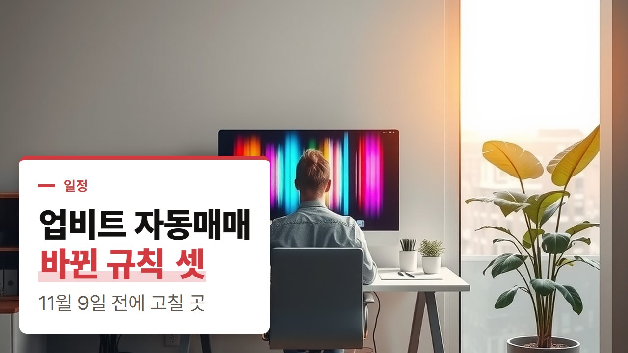 업비트 자동매매, 2026년에 바뀐 API 규칙 세 가지와 11월 9일 전에 고칠 곳