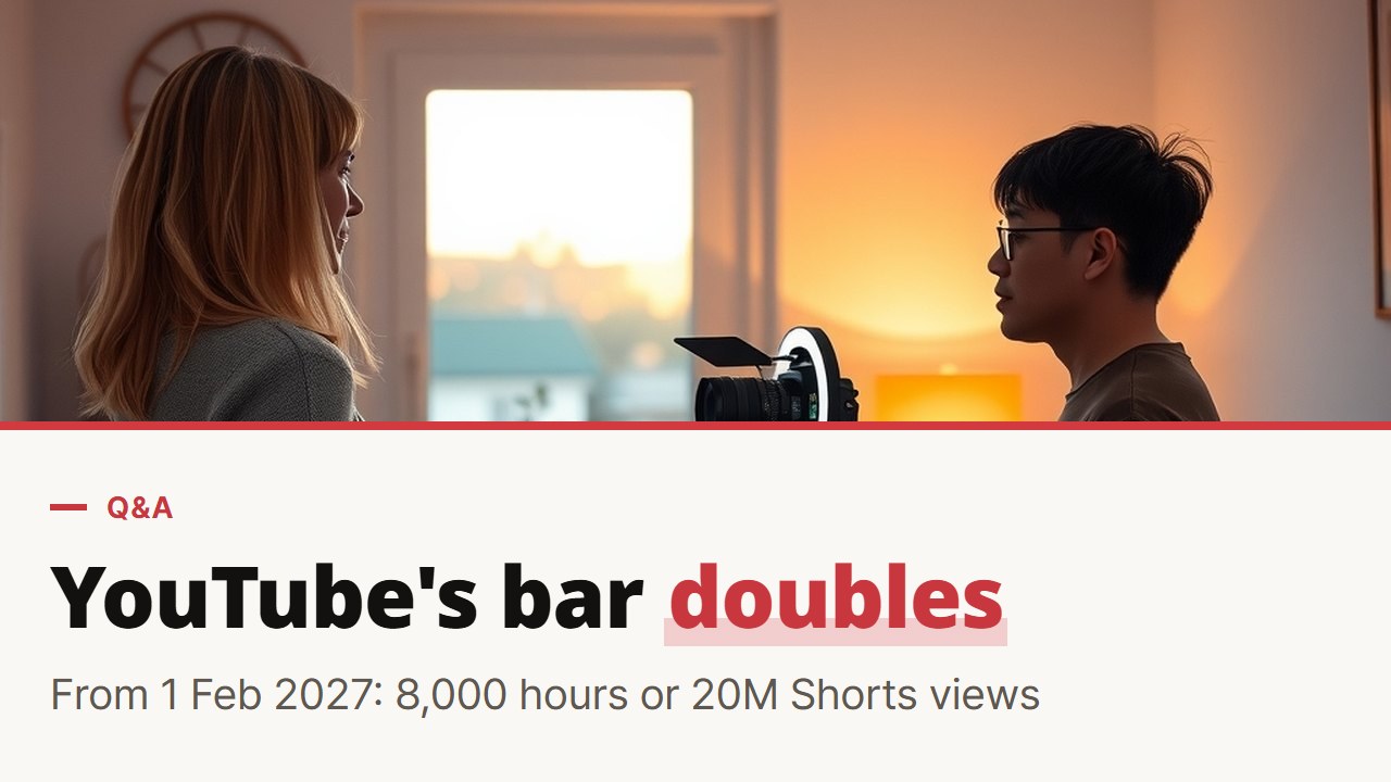 YouTube monetization requirements double from 1 February 2027: where automation channels get stopped, answered from YouTube Help