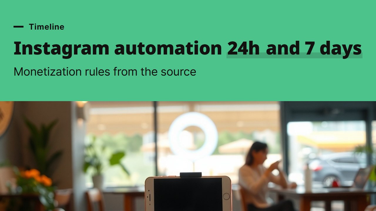Instagram monetization requirements and automation, the 24 hours, 7 days and 100 posts in Meta's own docs as a timetable