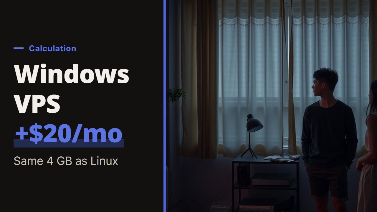 VPS for trading bot pricing, why Linux and Windows split by $20 a month at the same 4 GB