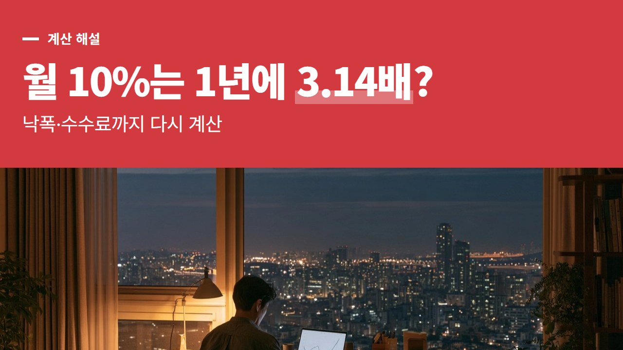 자동매매 수익률 계산법, 월 10%·낙폭 50%·수수료 0.1%를 직접 풀어 보면