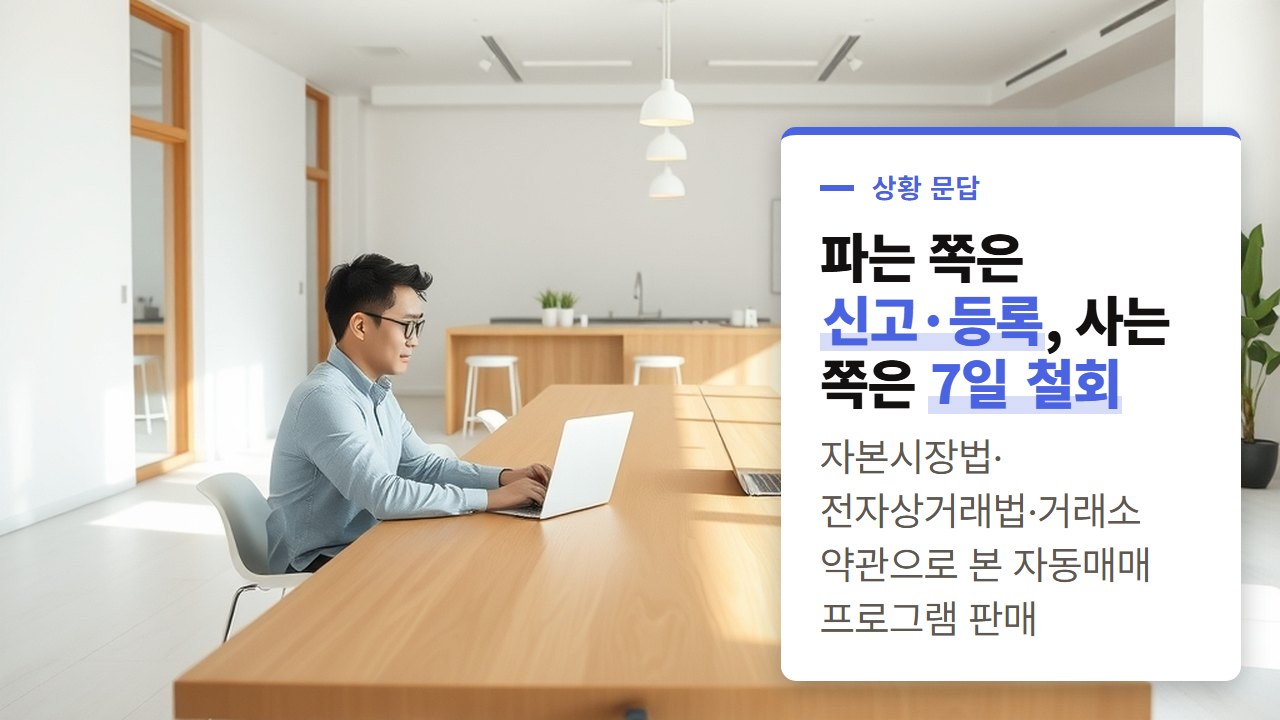 자동매매 프로그램 판매, 파는 쪽은 무엇을 신고해야 하고 사는 쪽은 무엇을 돌려받을 수 있을까?