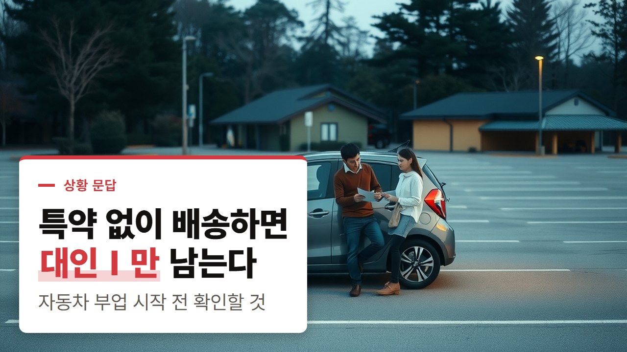 자동차 부업 추천 영상에 없는 약관 한 줄, 특약 없이 배송하다 사고 나면 무엇이 남을까?