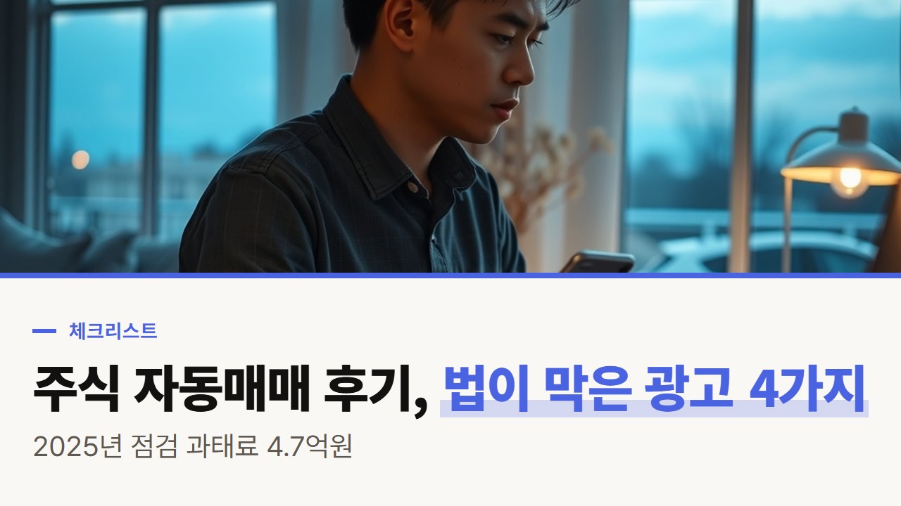 주식 자동매매 프로그램 후기, 법이 금지한 광고 4가지로 걸러 읽는 체크리스트