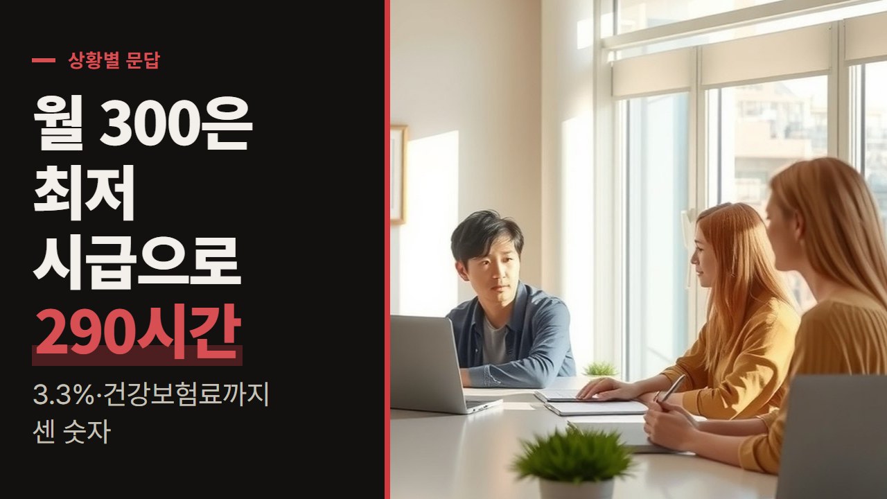 집에서 돈벌기 월 300, 최저 시급으로는 몇 시간이고 건당 일로는 몇 건이며 떼는 돈은 얼마일까?