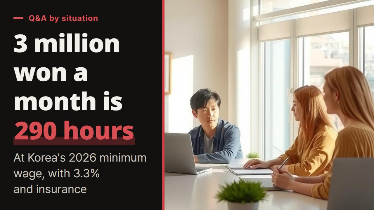How to make 3000 a month from home, counted in hours and jobs: Korea's version of the question with the 2026 minimum wage, the 3.3% withholding and health insurance