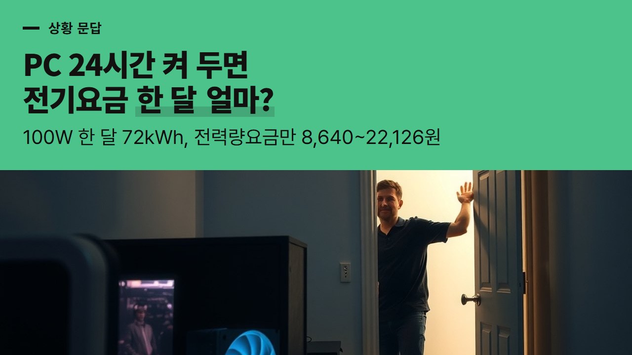 컴퓨터 부업, PC를 24시간 켜 두면 전기요금은 얼마나 늘까? 건강보험료와 3.3% 문답까지