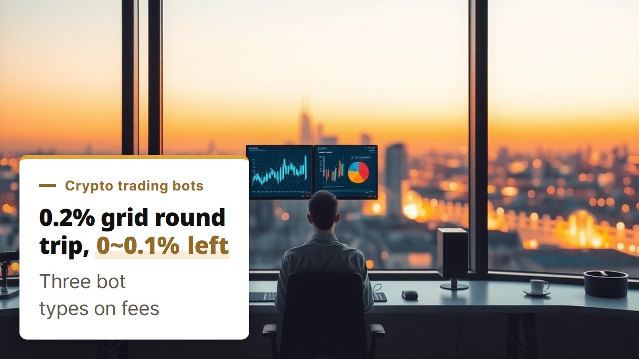 Crypto trading bots compared, grid, DCA and rebalancing bots side by side on fees