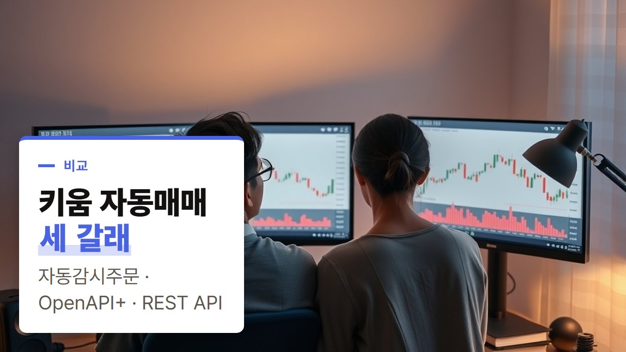 키움증권 자동매매 프로그램, 영웅문 자동감시주문·OpenAPI+·REST API 세 갈래 비교