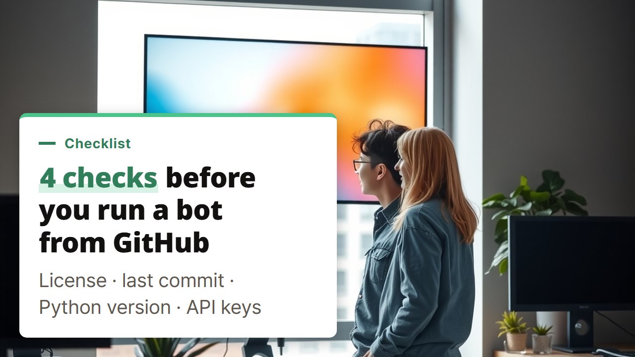 Crypto trading bot github: four things to check before you run the code, license, last commit, Python version and key storage
