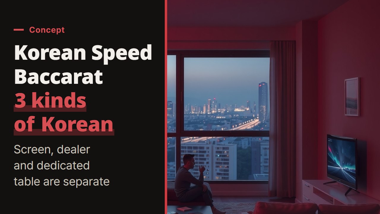 Korean Speed Baccarat, a Korean-speaking dealer and a Korean game screen are two separate settings