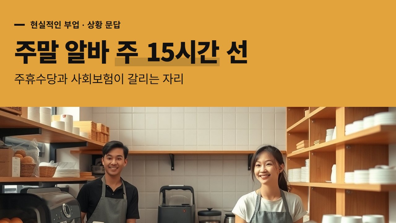 현실적인 부업 추천에 늘 오르는 주말 알바, 근무표의 주 시간이 정하는 주휴수당과 사회보험 문답