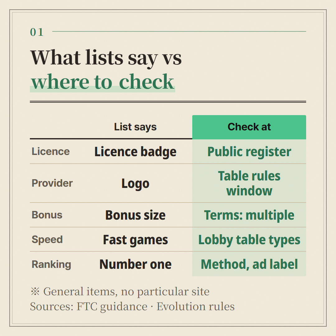 Left: phrases common in recommendation posts. Right: where a player can look for themselves.