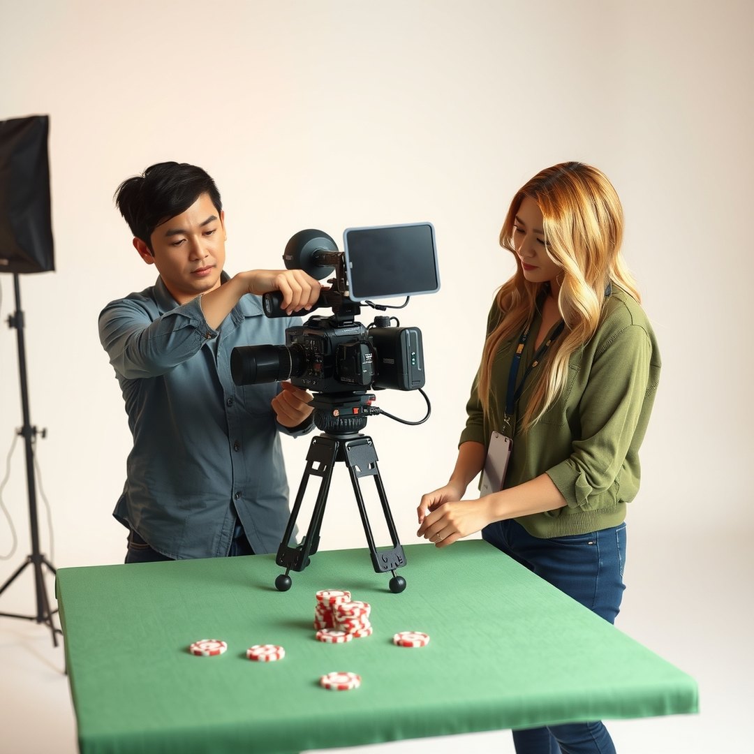 The dealer and table on a site's screen are filmed in the provider's studio and streamed out.